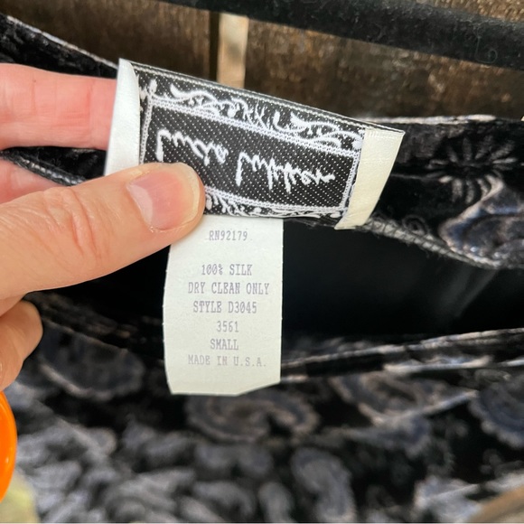 Lucia Lukken 100% Silk Velvet Paisley Floral Maxi Skirt Sz S - Picture 4 of 10